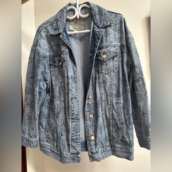 MICHAEL Michael Kors Summer Camp Graphic Denim Jacket - Picture 2 of 2